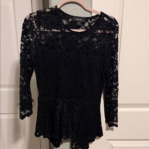 Karen Kane Black Lace Blouse
